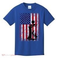 Patriotic Coon Hunting Dogs American Flag Gift Kids T-Shirt thumb 0