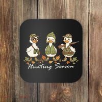 Preppy Camo Hunting Season Funny Duck Coaster thumb 0