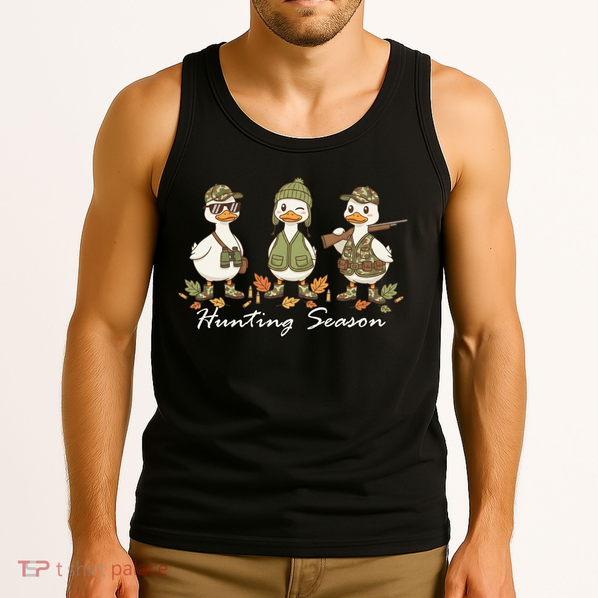 Preppy Camo Hunting Season Funny Duck Tank Top