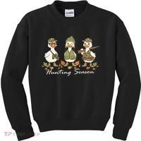 Preppy Camo Hunting Season Funny Duck Kids Sweatshirt thumb 0