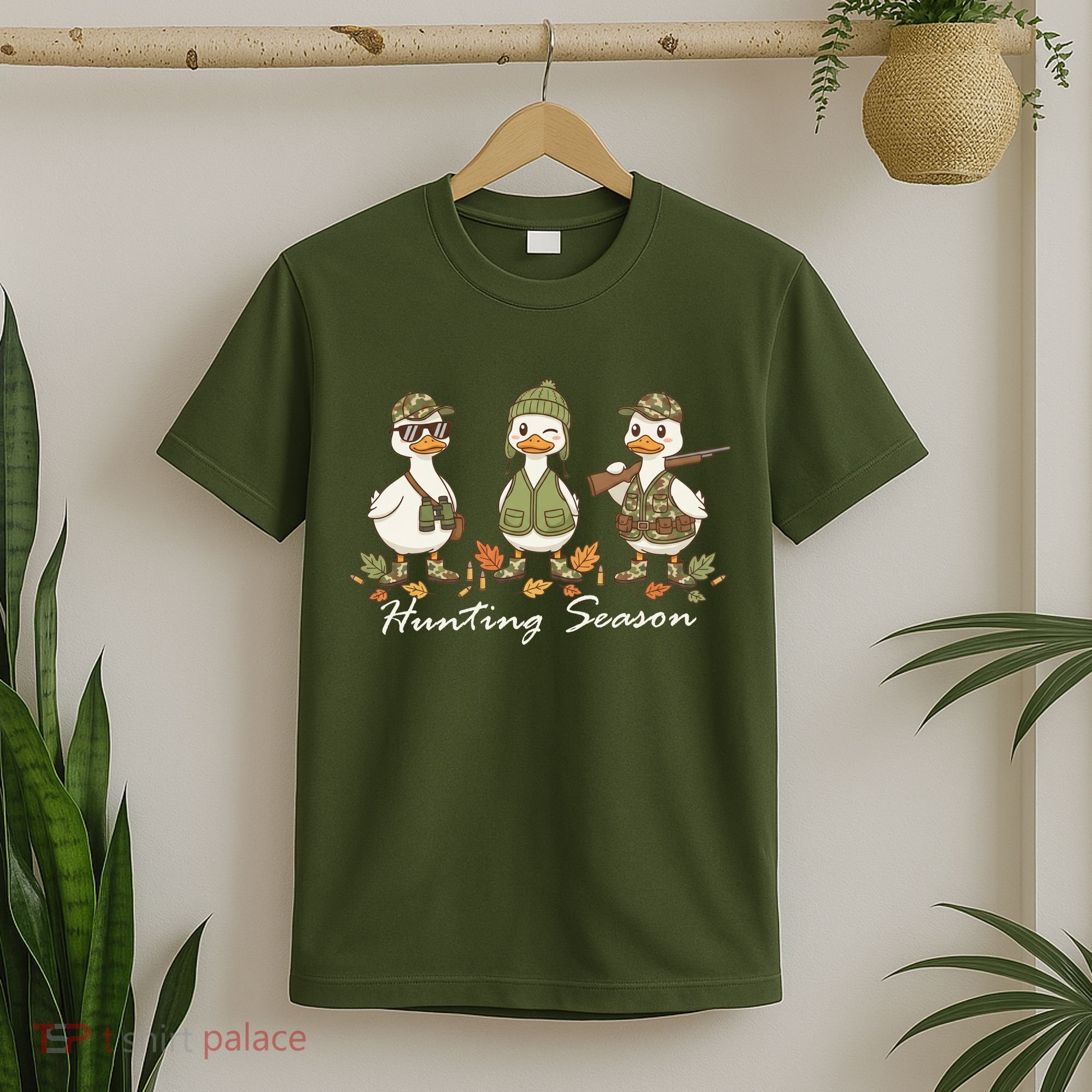 Preppy Camo Hunting Season Funny Duck T-Shirt
