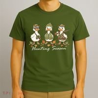 Preppy Camo Hunting Season Funny Duck T-Shirt thumb 3