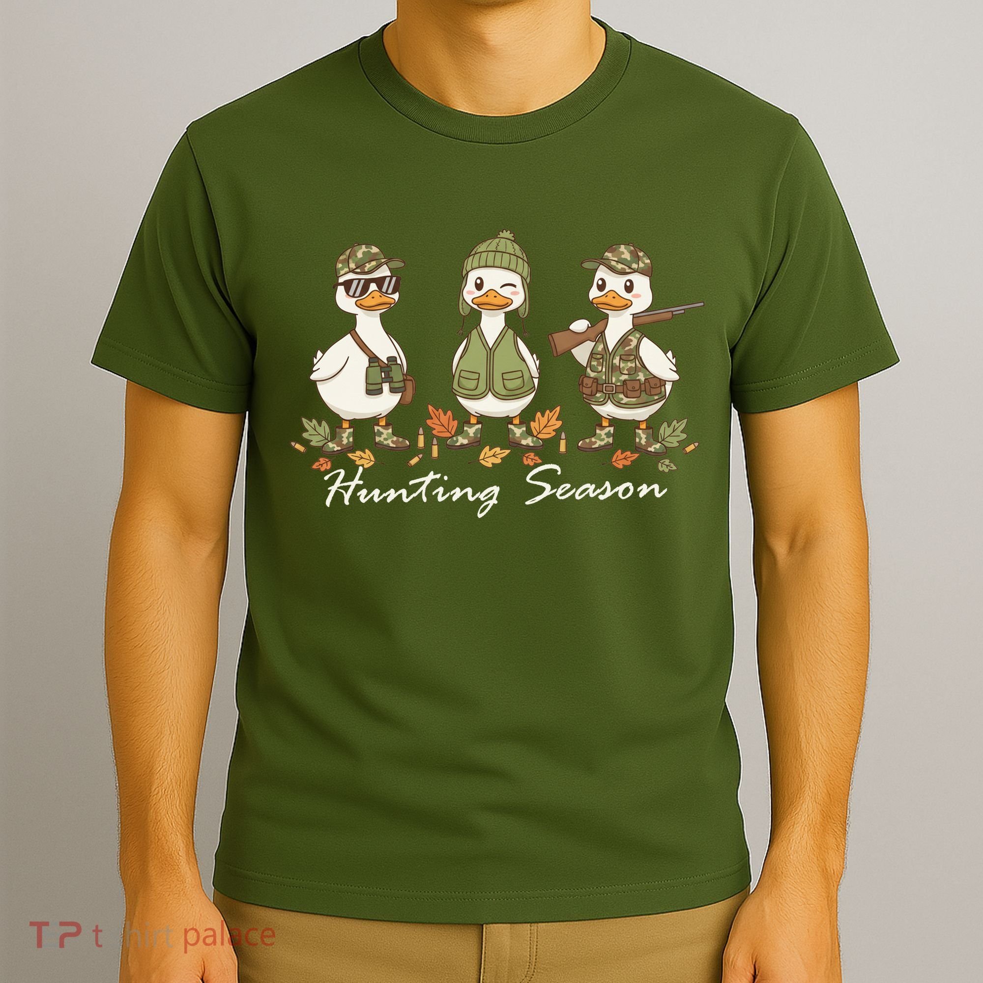 Preppy Camo Hunting Season Funny Duck T-Shirt