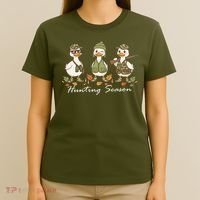 Preppy Camo Hunting Season Funny Duck T-Shirt thumb 4
