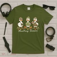 Preppy Camo Hunting Season Funny Duck T-Shirt thumb 5