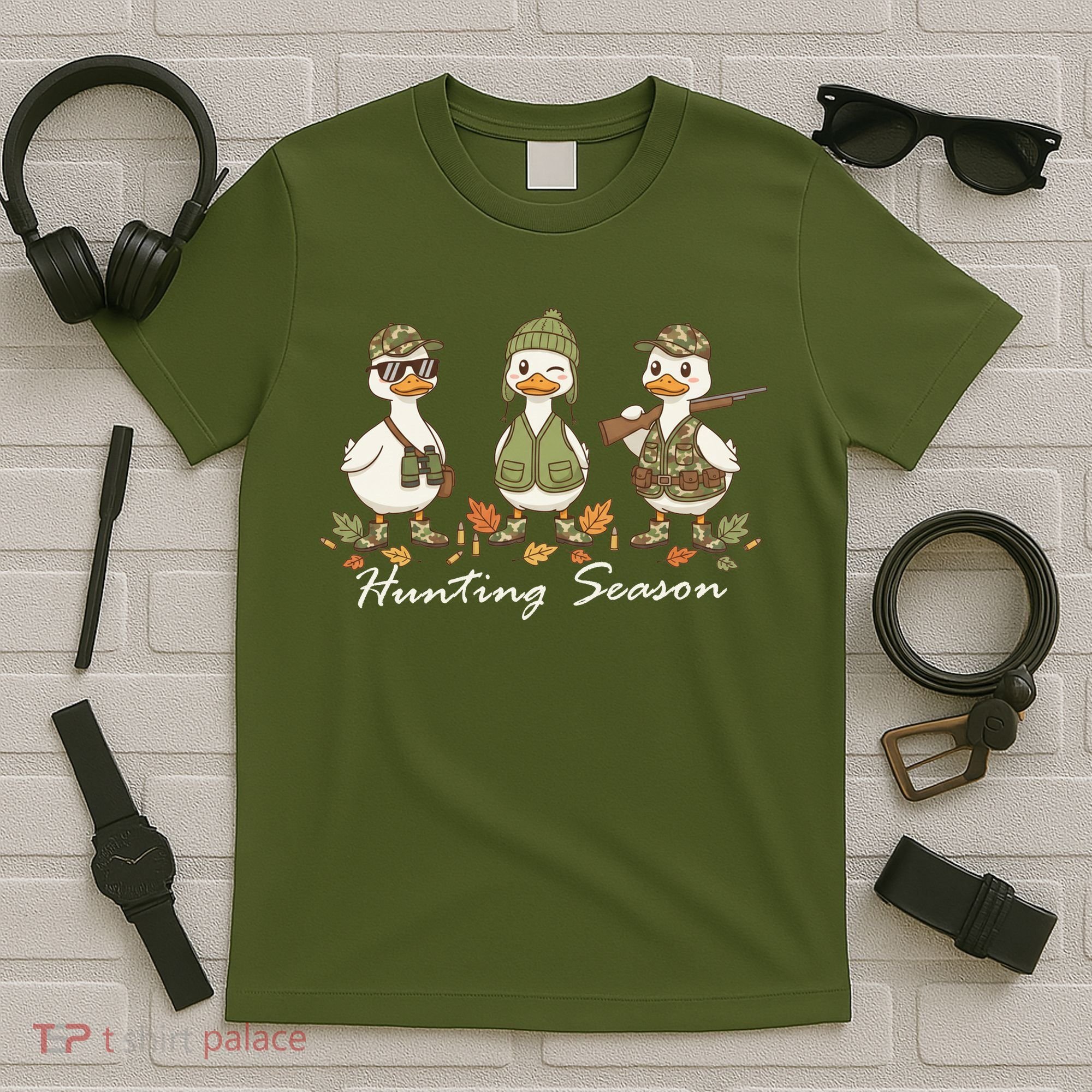 Preppy Camo Hunting Season Funny Duck T-Shirt