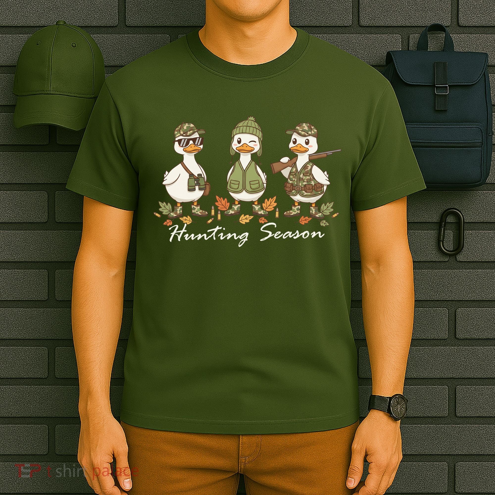 Preppy Camo Hunting Season Funny Duck T-Shirt