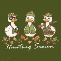Preppy Camo Hunting Season Funny Duck T-Shirt thumb 7