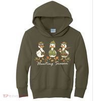 Preppy Camo Hunting Season Funny Duck Kids Hoodie thumb 0