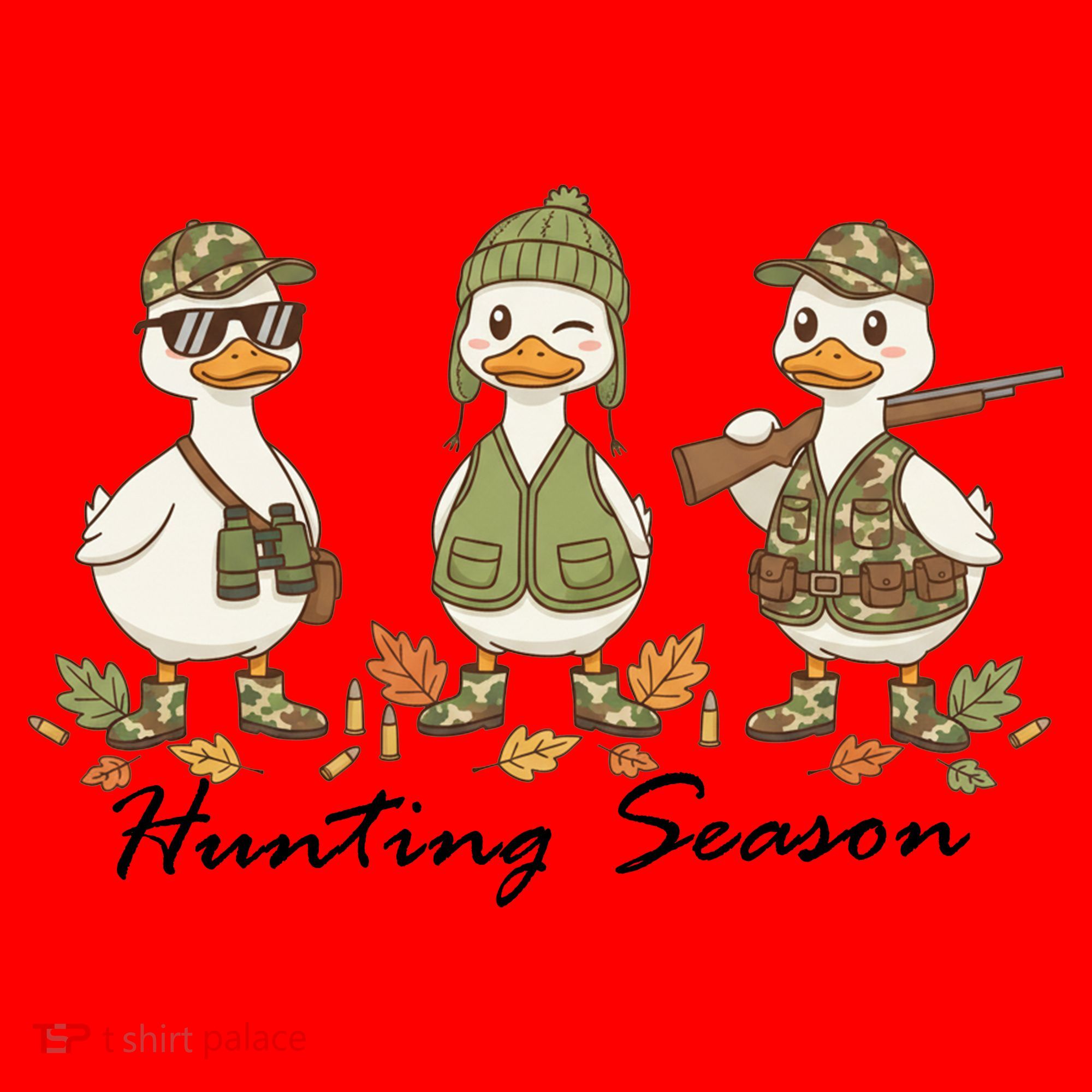 Preppy Camo Hunting Season Funny Duck Santa Hat