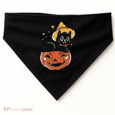 Pumpkin Cat Halloween Cute Festive USA-Made Doggie Bandana