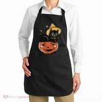 Pumpkin Cat Halloween Cute Festive Apron thumb 2
