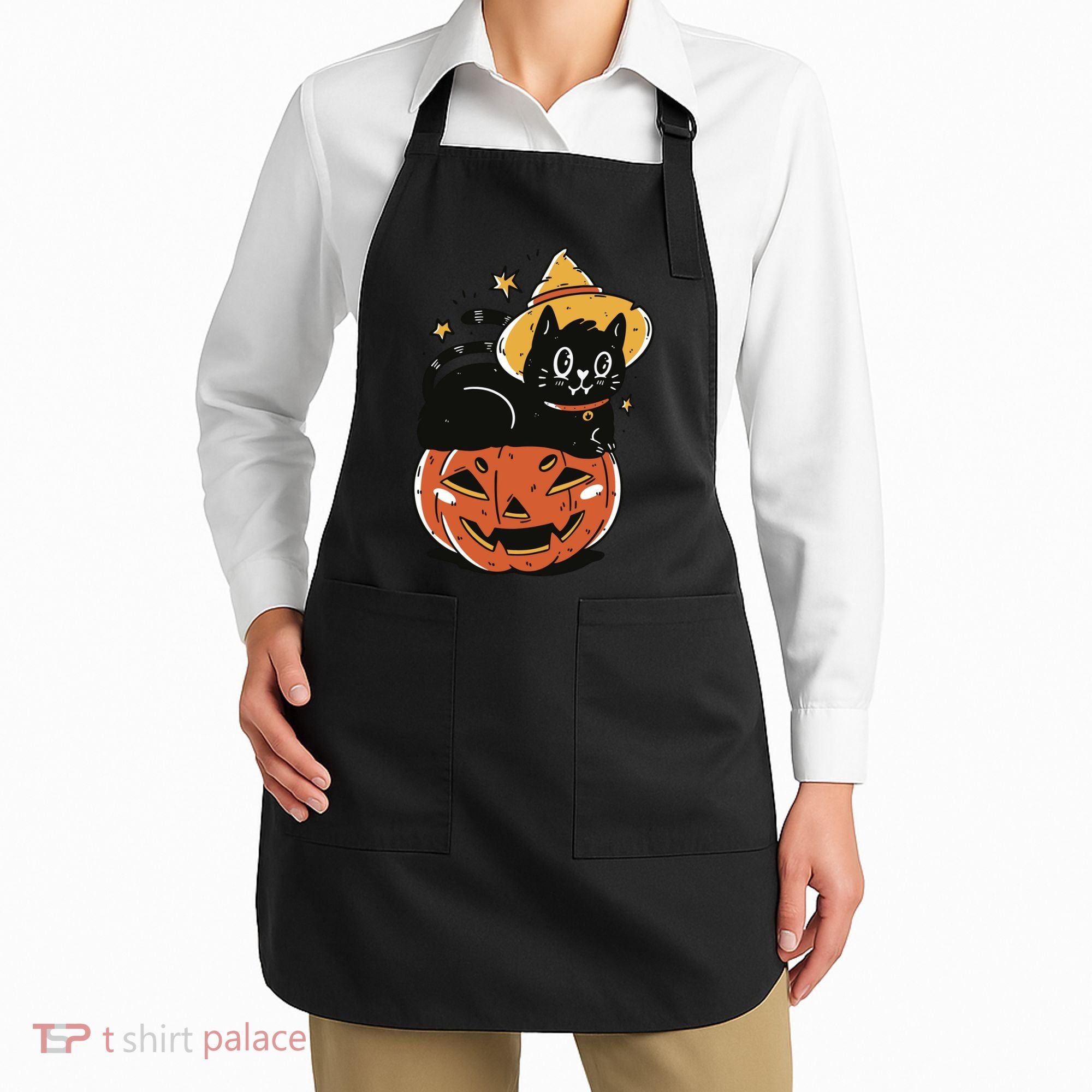 Pumpkin Cat Halloween Cute Festive Apron