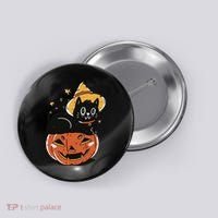 Pumpkin Cat Halloween Cute Festive Button thumb 0