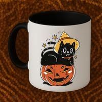 Pumpkin Cat Halloween Cute Festive Coffee Mug thumb 2