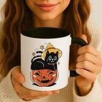 Pumpkin Cat Halloween Cute Festive Coffee Mug thumb 3