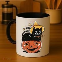 Pumpkin Cat Halloween Cute Festive Coffee Mug thumb 4