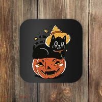 Pumpkin Cat Halloween Cute Festive Coaster thumb 0