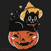 Pumpkin Cat Halloween Cute Festive Golf Towel thumb 3