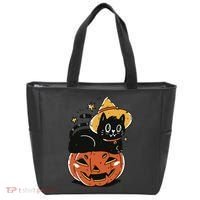 Pumpkin Cat Halloween Cute Festive Tote Bag thumb 0