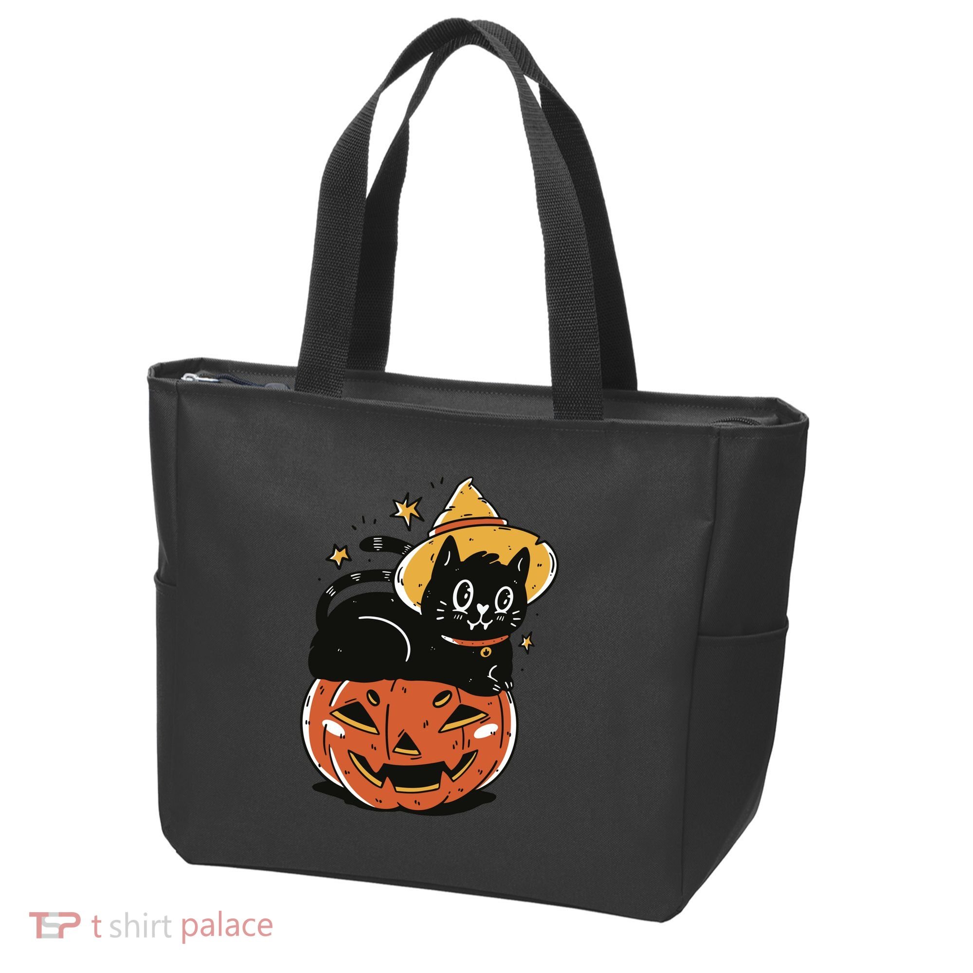 Pumpkin Cat Halloween Cute Festive Tote Bag