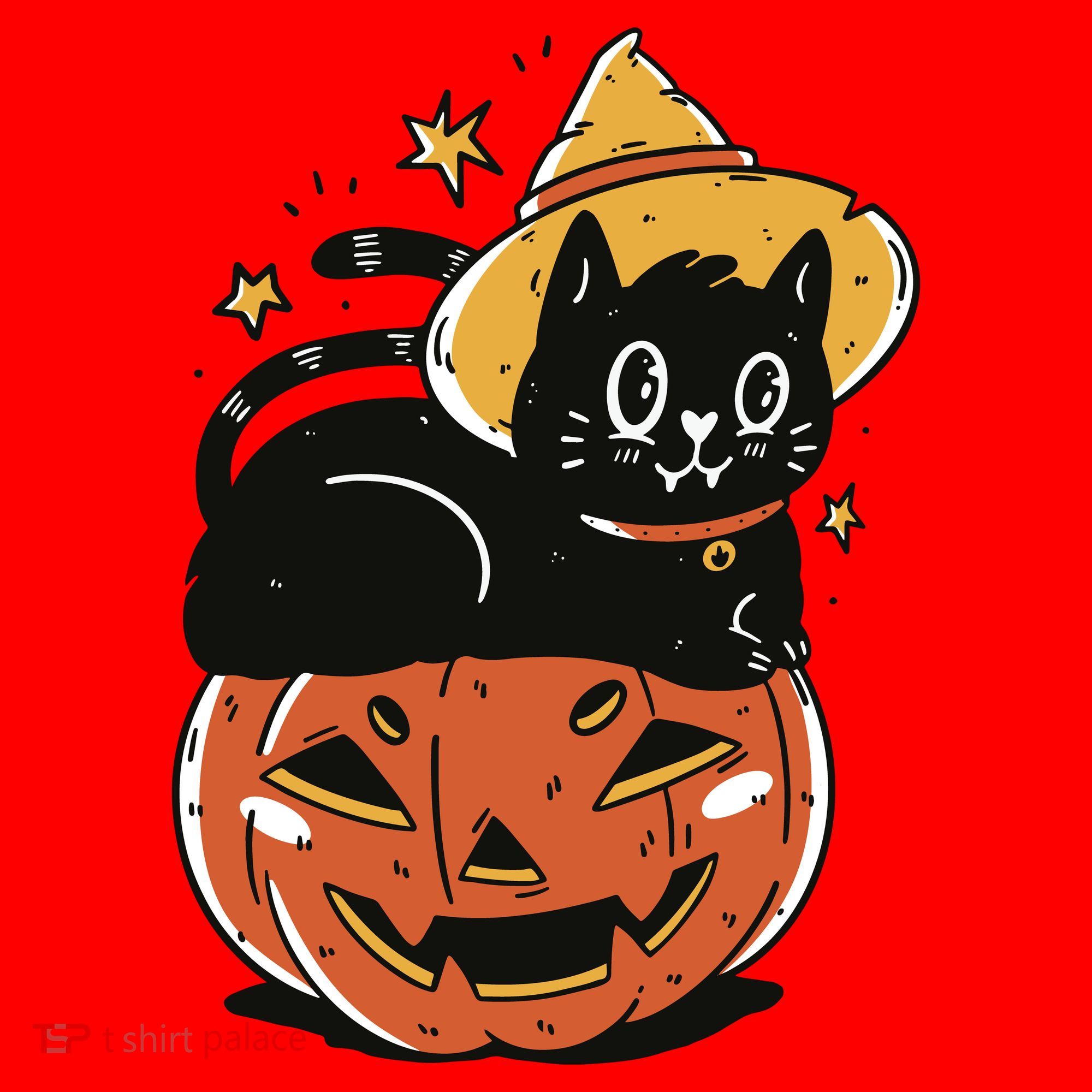 Pumpkin Cat Halloween Cute Festive Santa Hat