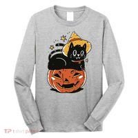 Pumpkin Cat Halloween Cute Festive Long Sleeve Shirt thumb 0