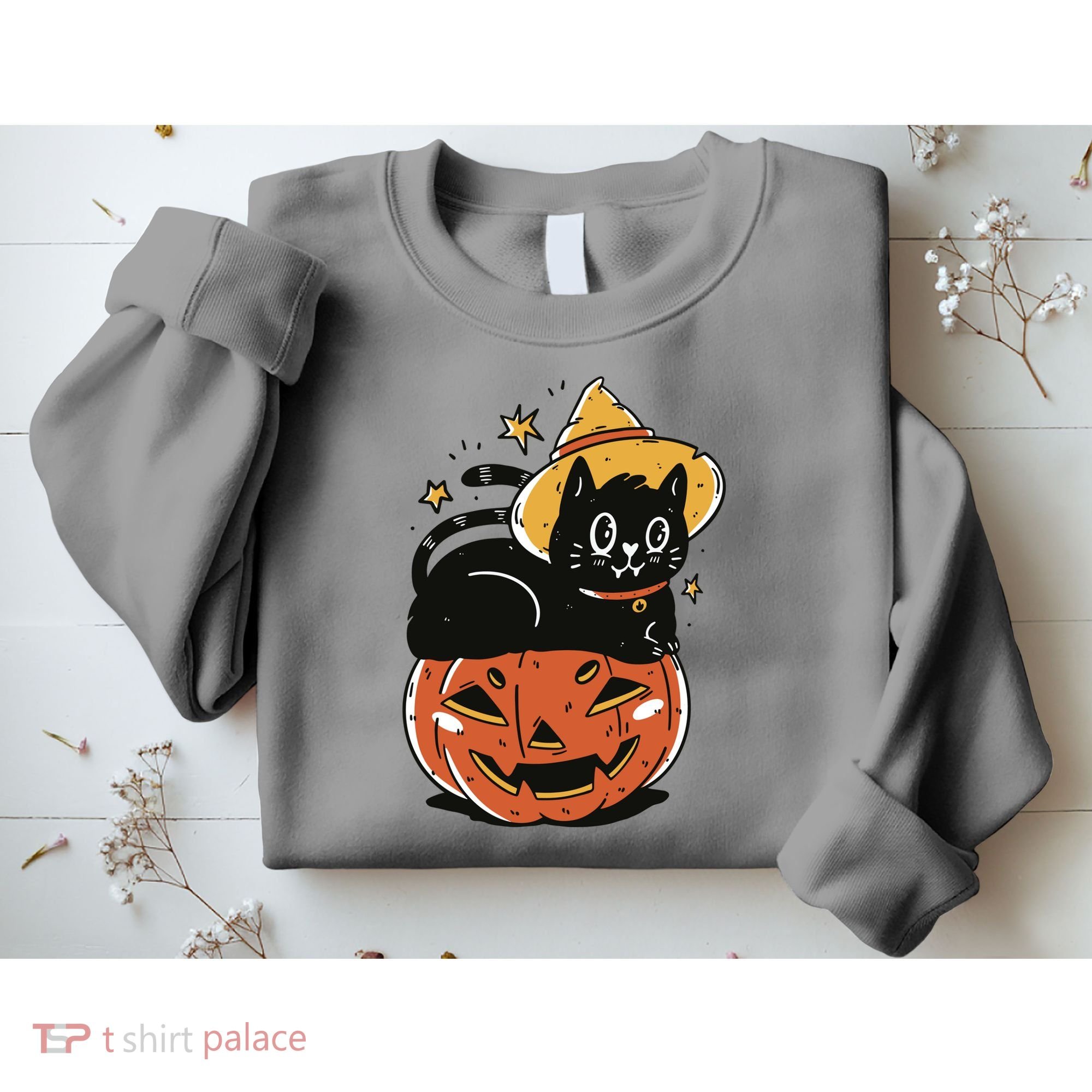Pumpkin Cat Halloween Cute Festive Sweatshirt