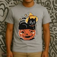 Pumpkin Cat Halloween Cute Festive T-Shirt thumb 3