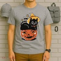 Pumpkin Cat Halloween Cute Festive T-Shirt thumb 6