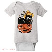 Pumpkin Cat Halloween Cute Festive Baby Bodysuit thumb 0