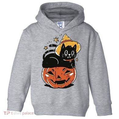 Pumpkin Cat Halloween Cute Festive Toddler Hoodie
