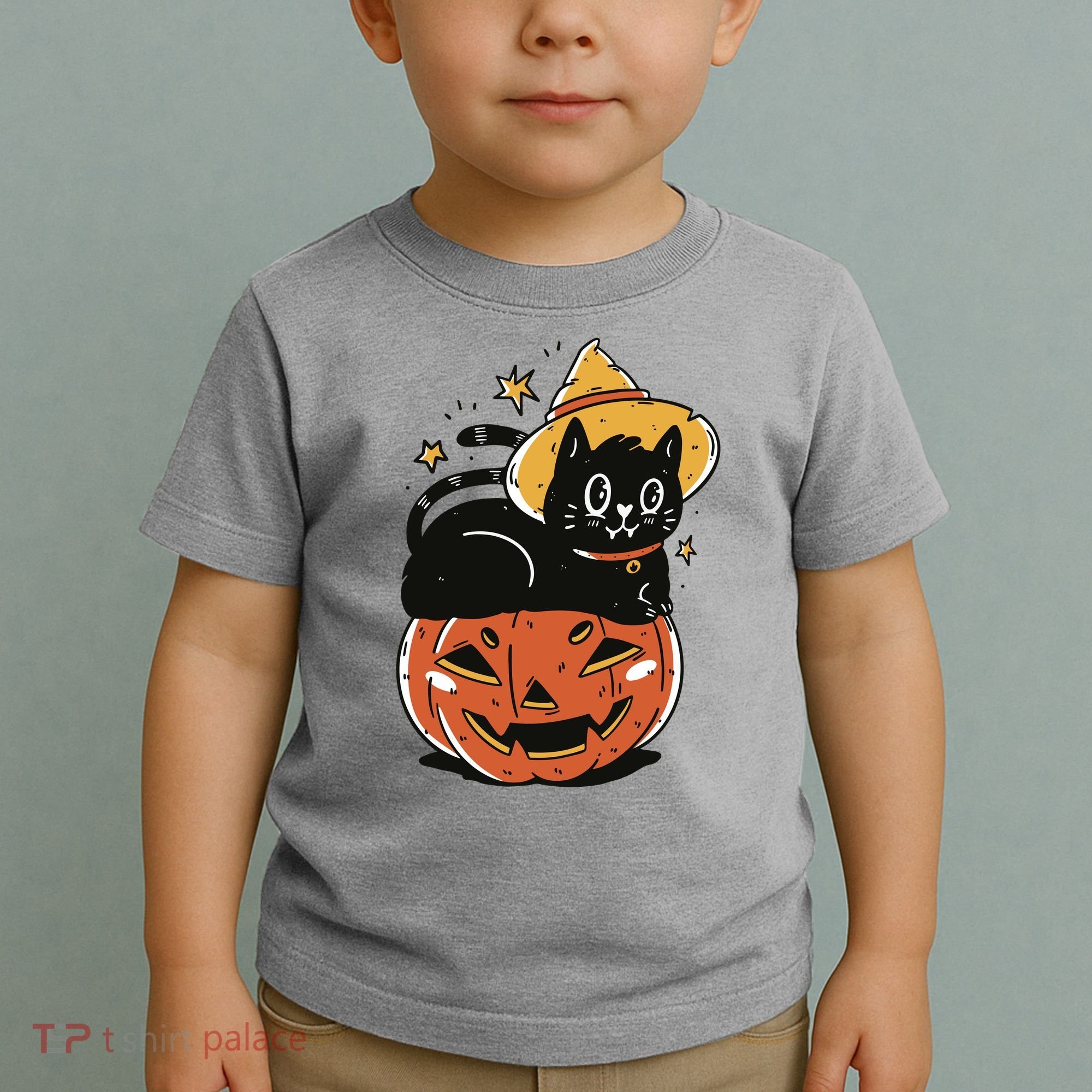 Pumpkin Cat Halloween Cute Festive Toddler T-Shirt