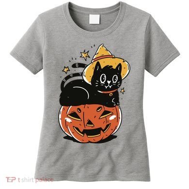 Pumpkin Cat Halloween Cute Festive Women's T-Shirt