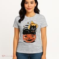 Pumpkin Cat Halloween Cute Festive Women's T-Shirt thumb 4