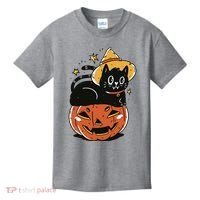 Pumpkin Cat Halloween Cute Festive Kids T-Shirt thumb 0