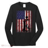 Patriotic Coon Hunting Dogs American Flag Long Sleeve Shirt thumb 0