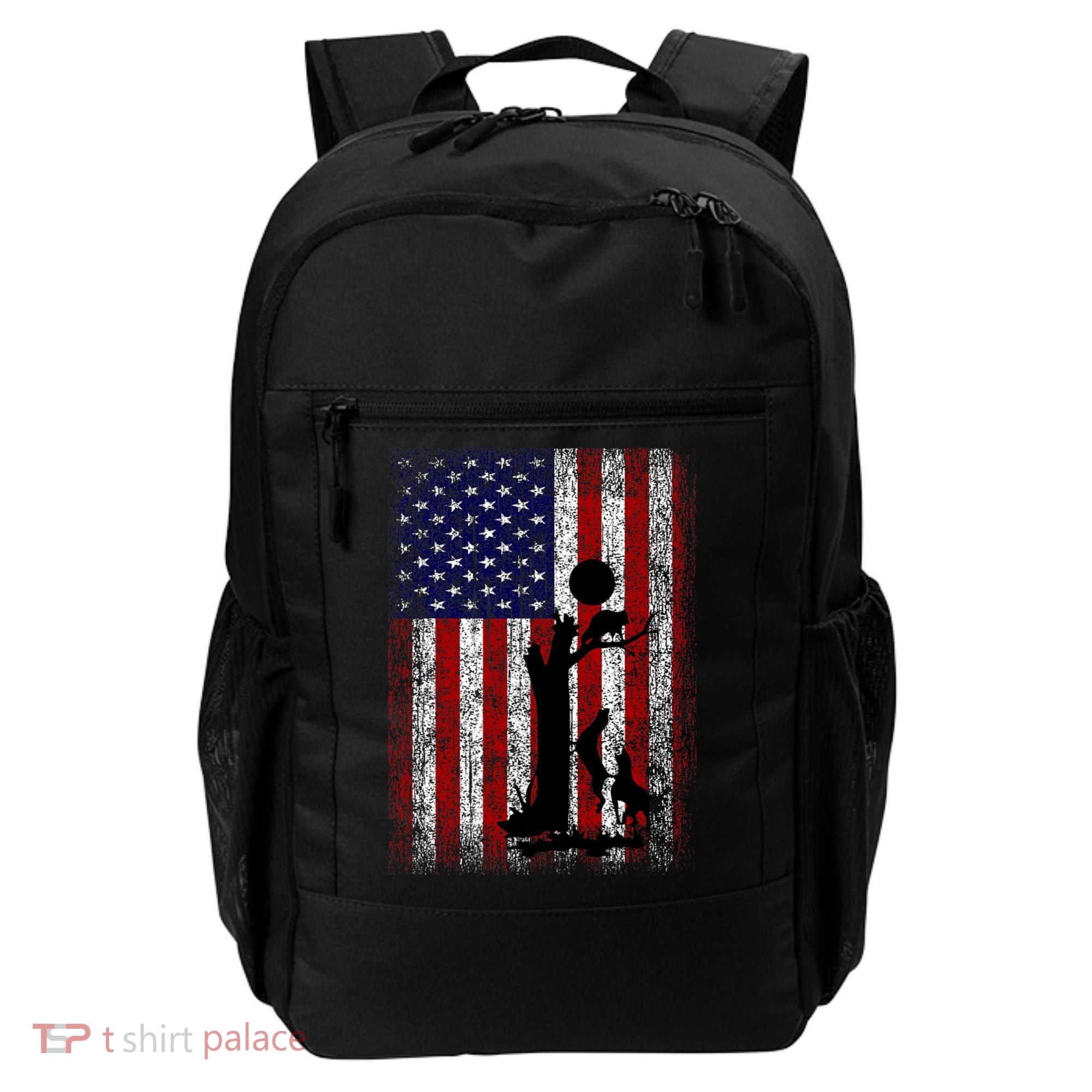 Patriotic Coon Hunting Dogs American Flag Backpack