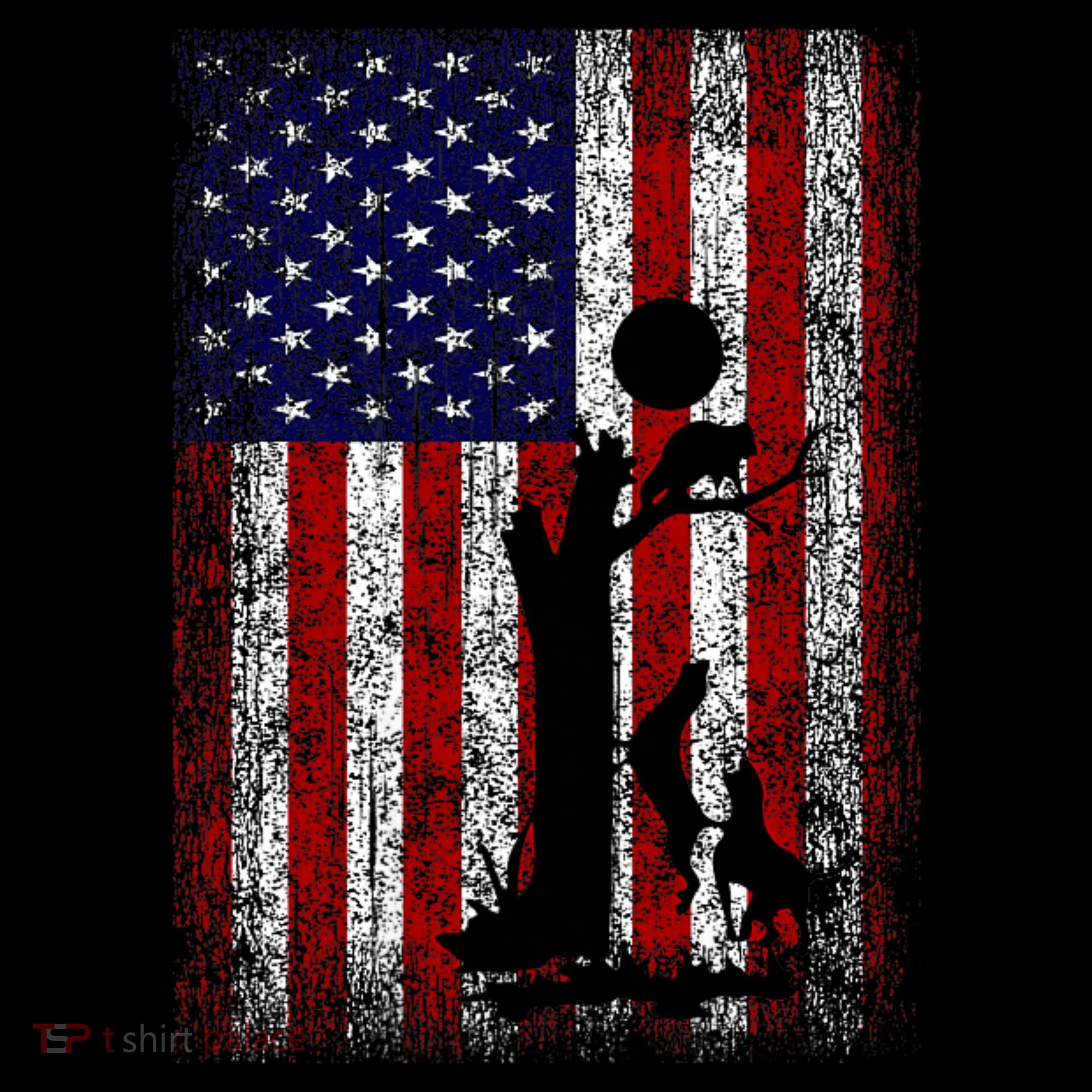 Patriotic Coon Hunting Dogs American Flag Women's Hoodie