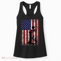 Patriotic Coon Hunting Dogs American Flag Women's Tank Top thumb 0