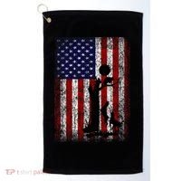 Patriotic Coon Hunting Dogs American Flag Golf Towel thumb 0