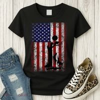 Patriotic Coon Hunting Dogs American Flag Women's T-Shirt thumb 3