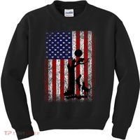 Patriotic Coon Hunting Dogs American Flag Kids Sweatshirt thumb 0