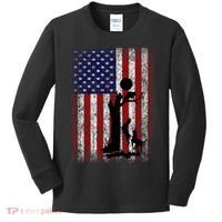 Patriotic Coon Hunting Dogs American Flag Kids Long Sleeve Shirt thumb 0