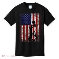 Patriotic Coon Hunting Dogs American Flag Kids T-Shirt thumb 0