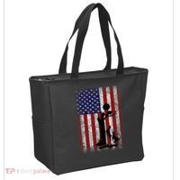 Patriotic Coon Hunting Dogs American Flag Tote Bag thumb 2