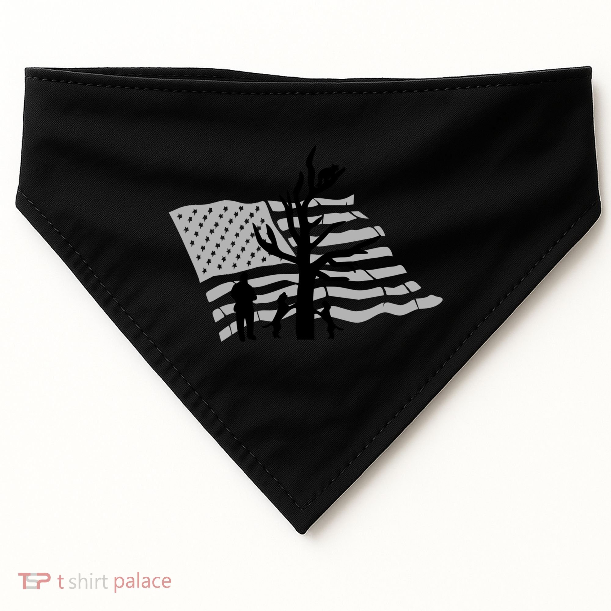 Patriotic Coon Hunting Dogs American Flag Gift USA-Made Doggie Bandana