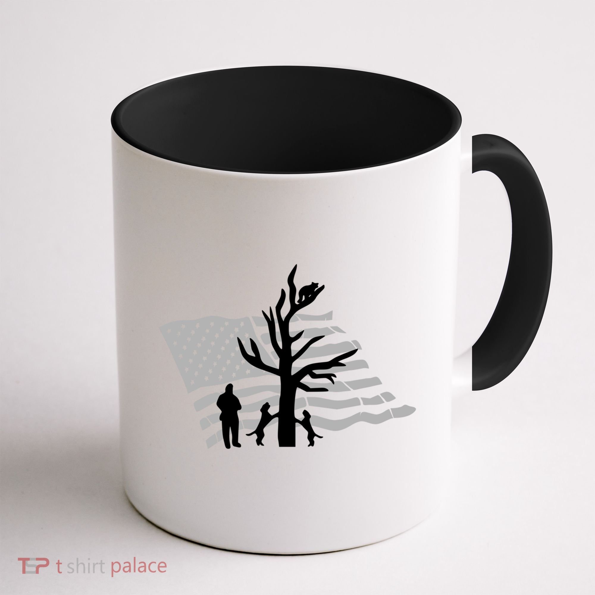 Patriotic Coon Hunting Dogs American Flag Gift Coffee Mug
