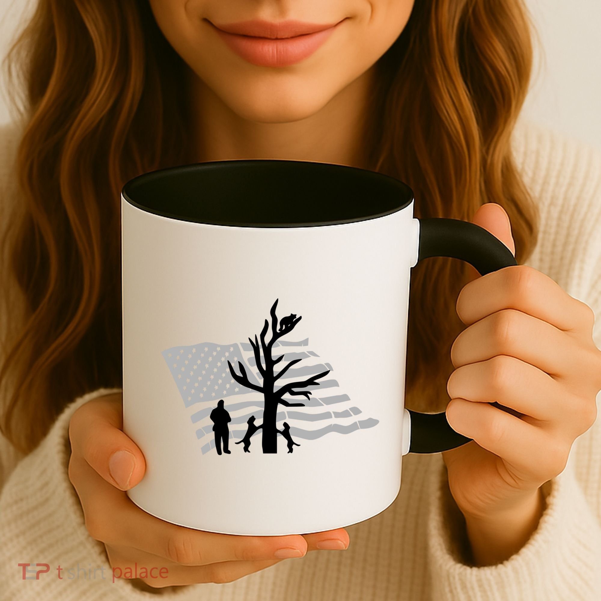 Patriotic Coon Hunting Dogs American Flag Gift Coffee Mug