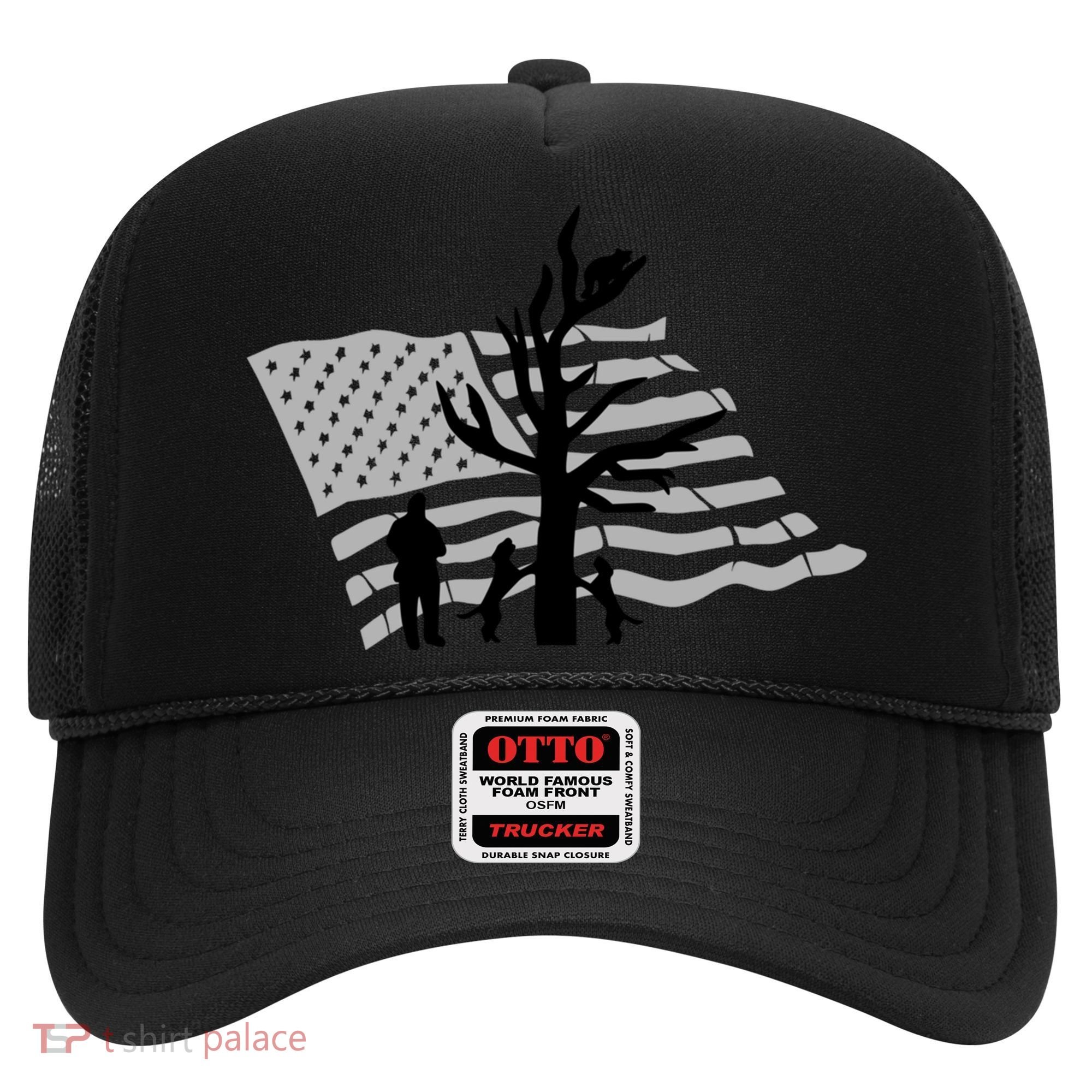 Patriotic Coon Hunting Dogs American Flag Gift Hat